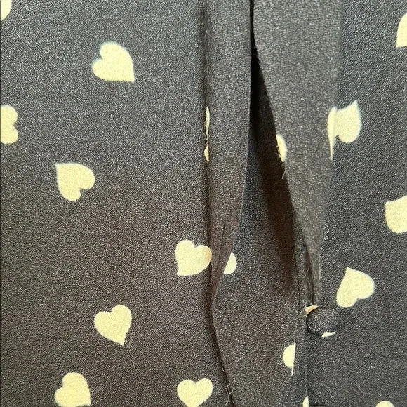 Reformation Joelle Black Heart Print Blouse - Picture 15 of 16